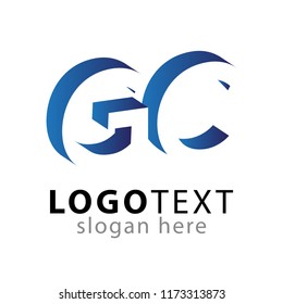 G C initial letter with negative space logo icon vector template