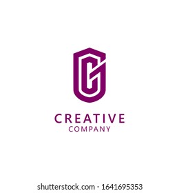 G C Letter Creative modern logo violet