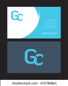 G C Letter logo design with Business card template