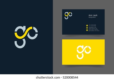 G & C Letter logo design, with Business card Template
