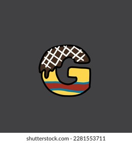g from cake vector alphabet and number