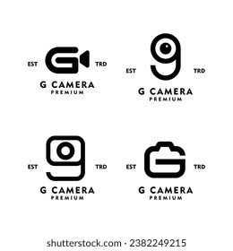G Camera Letter icon design illustration template