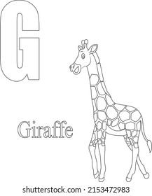 G cartoon coloring page for kids