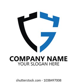 G castle Letter logo vector, abstract logo design on white background, Abstract graphic icon, logo design template, symbol for company.