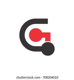 G or CG letter logo design vector