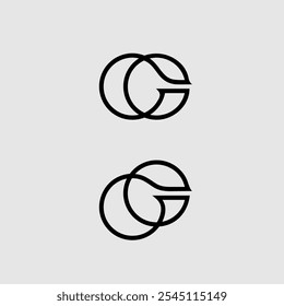 G CG OG monoline minimalist logo