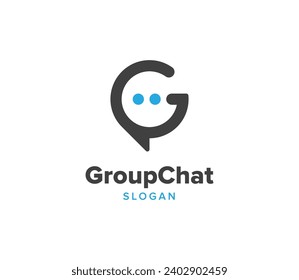 G Chat logo design. Letter G with bubble chat icon