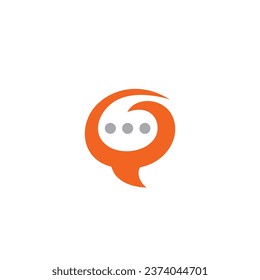 G Chat Logo Design. speech bubble vector