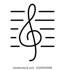 G chord icon in line style with editable stroke