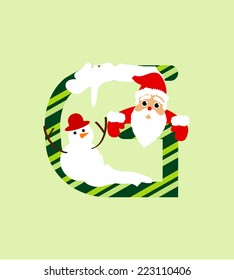 G christmas design font vector