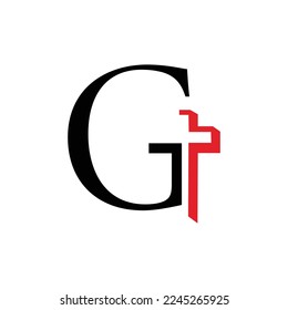 G church letter logo design, g church logo template