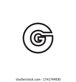 G circle letter lines logo design vector