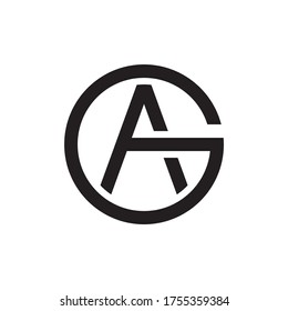 A G / G A circle letter logo design vector