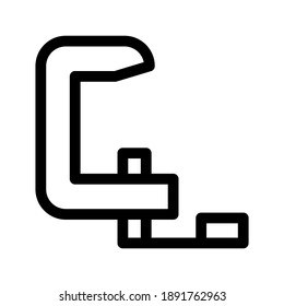 Icono de la abrazadera G o logotipo símbolo de signo aislado ilustración vectorial - iconos vectoriales de estilo negro de alta calidad
