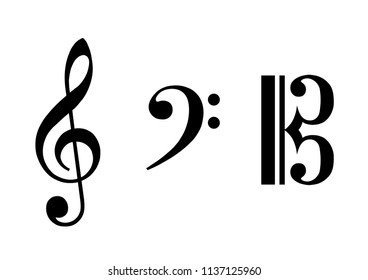 G clef, F clef, C clef