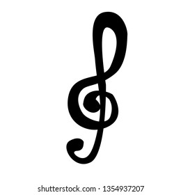 G clef flat illustration on white
