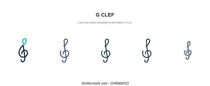 g clef icon in different style vector illustration. two colored and black g clef vector icons designed in filled, outline, line and stroke style can be used for web, mobile, ui