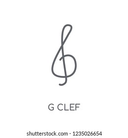G clef linear icon. Modern outline G clef logo concept on white background from Entertainment and Arcade collection. Suitable for use on web apps, mobile apps and print media.