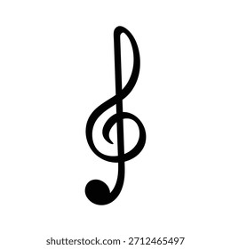 G Clef Symbol Vector, G Clef Music Icon Symbol, G Clef Sign Vector Illustration.