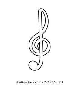 G Clef Symbol Vector, G Clef Music Icon Symbol, G Clef Sign Vector Illustration.