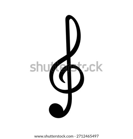 G Clef Symbol Vector, G Clef Music Icon Symbol, G Clef Sign Vector Illustration.