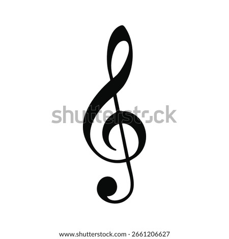 G clef Treble clef Music note icon isolated on white background.