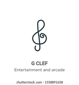 G Clef Vector Icon On White Background. Flat Vector G Clef Icon Symbol Sign From Modern Entertainment And Arcade Collection For Mobile Concept And Web Apps Design.