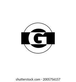 "G" company name initial letter monogram. G company logo. G black and white logo. 