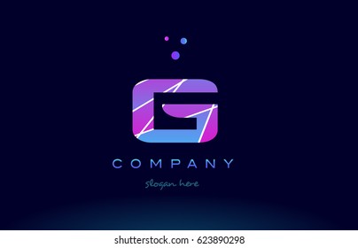g creative color blue background pink purple magenta alphabet letter company logo vector icon
