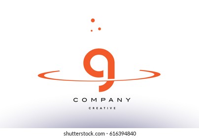 G creative orange swoosh dots alphabet company letter logo design vector icon template
