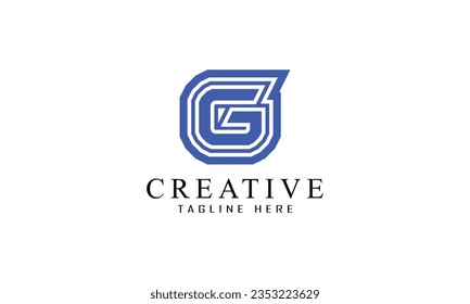 G creative style black white blue logo design for all kind of business.