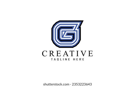G kreatives Design schwarz-blau Logo Design für alle Arten von Unternehmen.