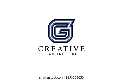G creative style black white blue logo design for all kind of business.