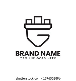 G-Vorlage für das Design von Kronlogo für mehrfache Verwendung