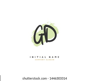 G D GD Beauty vector initial logo, handwriting logo of initial signature, wedding, fashion, jewerly, boutique, floral and botanical with creative template for any company or business.