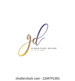 G D GD Initial letter handwriting and  signature logo concept design