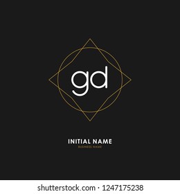 G D GD Initial logo letter with minimalist concept. Vector with scandinavian style logo.