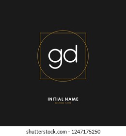 G D GD Initial logo letter with minimalist concept. Vector with scandinavian style logo.