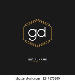 G D GD Initial logo letter with minimalist concept. Vector with scandinavian style logo.