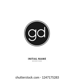 G D GD Initial logo letter with minimalist concept. Vector with scandinavian style logo.