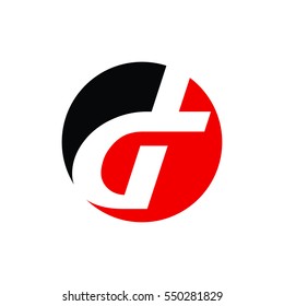 G d Gd Letter Initial on The Circle Logo Vector