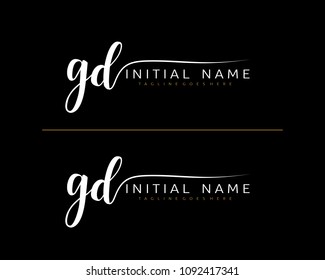 G D Initial handwriting logo vector. Hand lettering for designs.