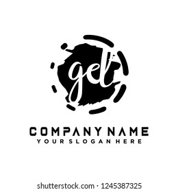 G D Initial handwriting logo vector