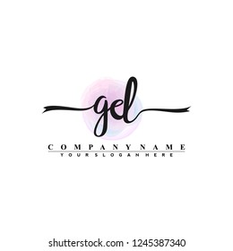 G D Initial handwriting logo vector