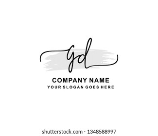 G D Initial Handwriting Logo Template