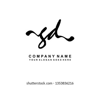 G D Initial Handwriting Logo Template
