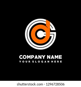 G D initial letter, modern logo design template vector 