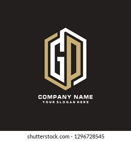G D initial letter, modern logo design template vector 