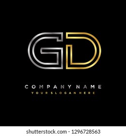 G D initial letter, modern logo design template vector 