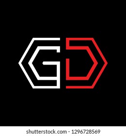 G D initial letter, modern logo design template vector 